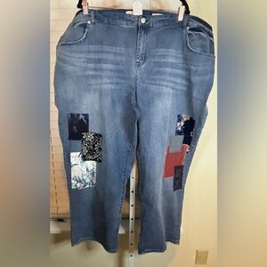 32W Logo Patchwork Boyfriend Jeans